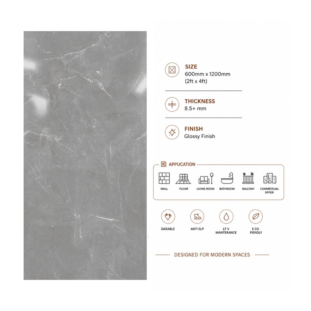 AL En Mika Grey Marble & Stone Kitchen Tiles - My Home Studio